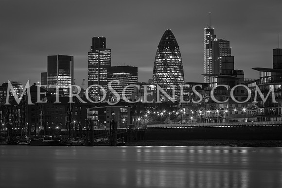 London Skyline Black and White