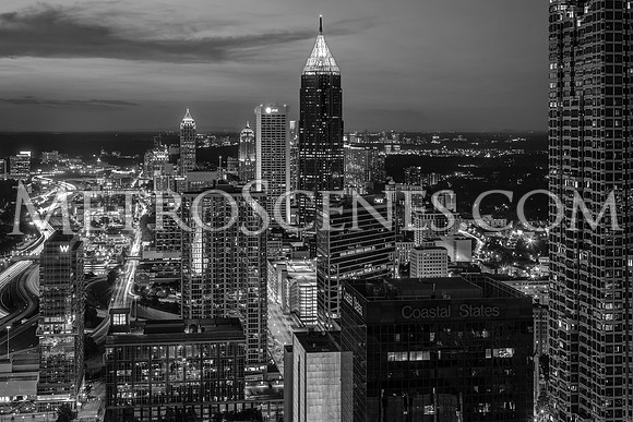 Atlanta Skyline Black and White