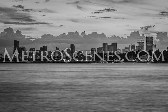 Miami Skyline Black and White
