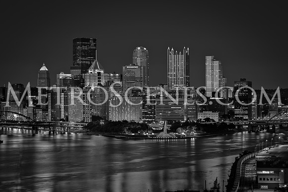 Pittsburgh Skyline Black and White