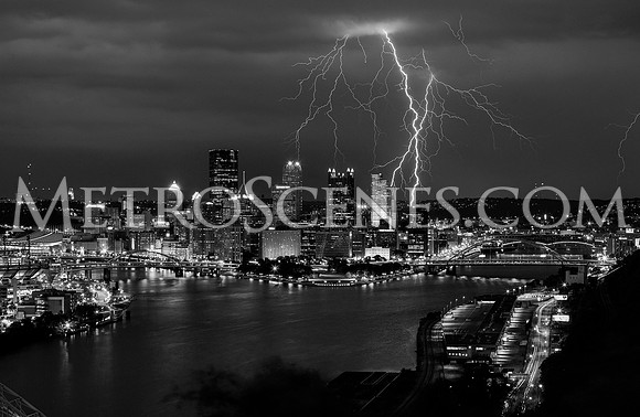 Pittsburgh Skyline Black and White