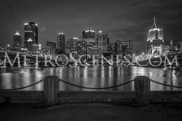 Pittsburgh Skyline Black and White