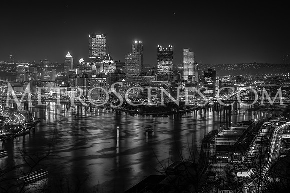 Pittsburgh Skyline Black and White