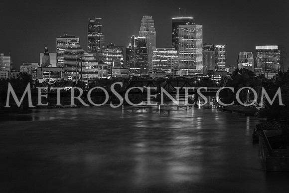 Minneapolis Skyline Black and White