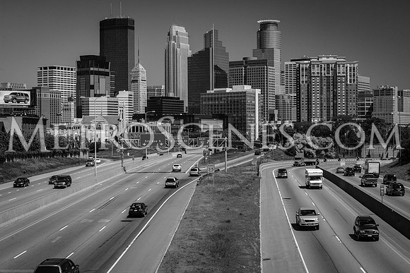 Minneapolis Skyline Black and White