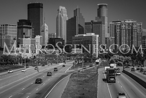 Minneapolis Skyline Black and White