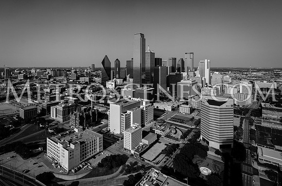 Dallas Skyline Black and White