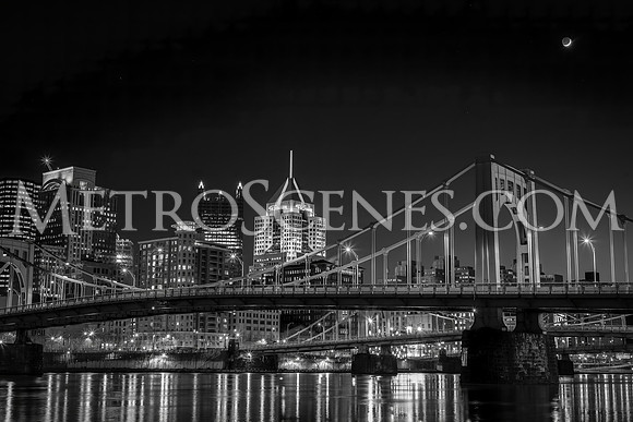 Pittsburgh Skyline Black and White
