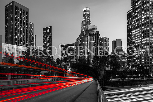 Los Angeles Black and White and Red