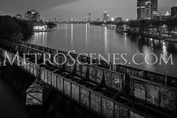 Boston Black and White Boston University Bridge