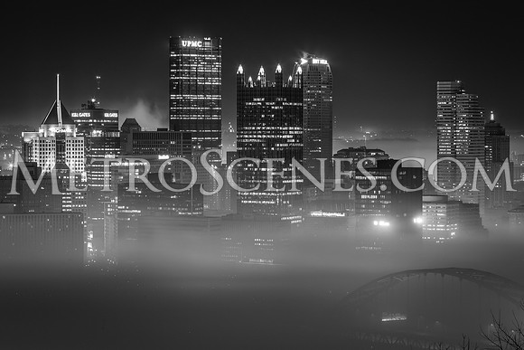 Pittsburgh Fog Black and White