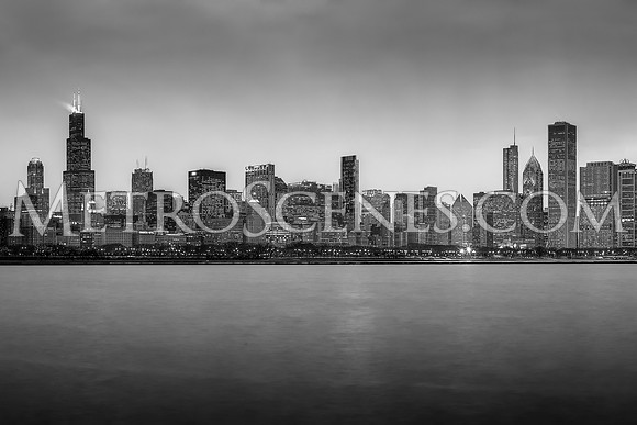 Chicago Skyline Black and White