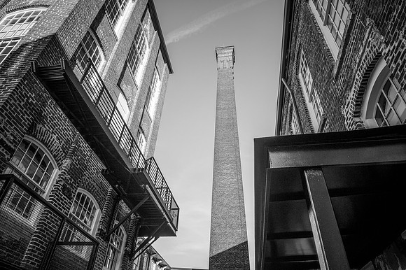 Caraleigh Mills Courtyard in Black and White