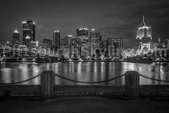Pittsburgh Skyline Black and White