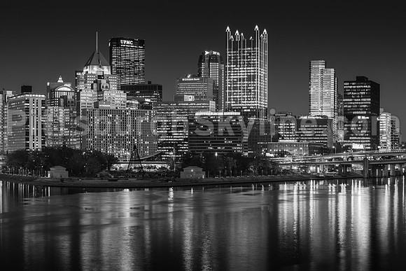 Light up night Pittsburgh Black and White