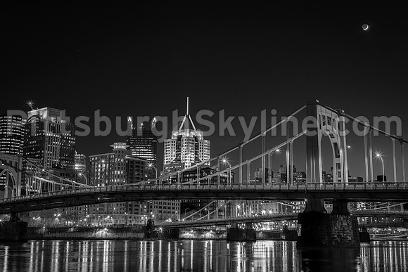 Pittsburgh Skyline Black and White