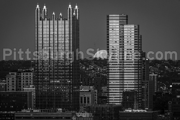 Pittsburgh Skyline Black and White