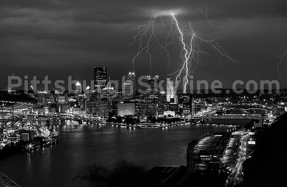Pittsburgh Skyline Black and White
