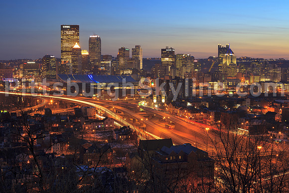 Pittsburgh after sunset from Spring Hill