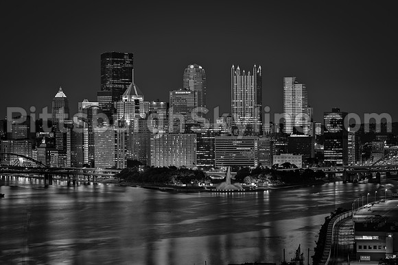 Pittsburgh Skyline Black and White