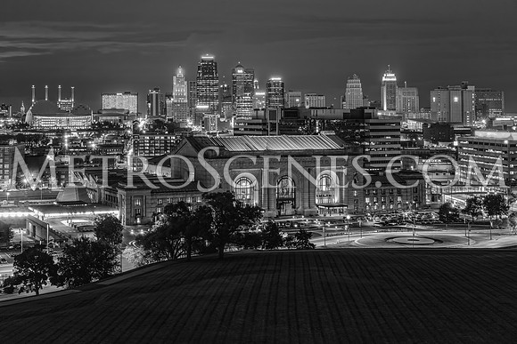 Kansas City Skyline Black and White