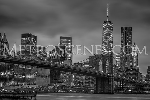 Lower Manhattan New York City Black and White
