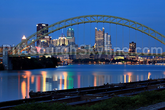Pittsburgh Skyline behind the West End Bridge