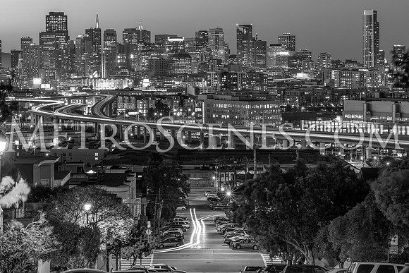 San Francisco Skyline Black and White