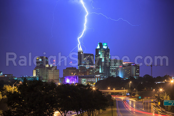 Lightning over downtown Raleigh - June 9, 2014