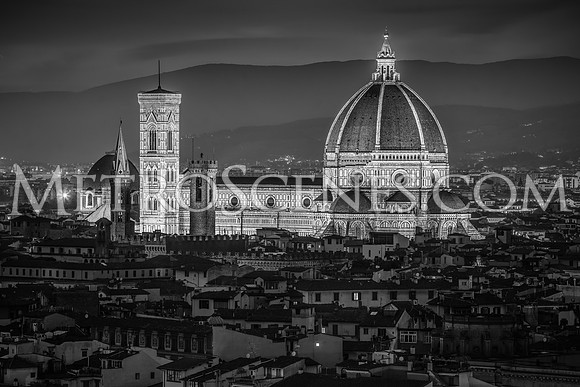 Florence Italy Black and White Duomo