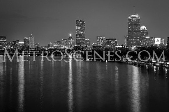 Boston Black and White Skyline